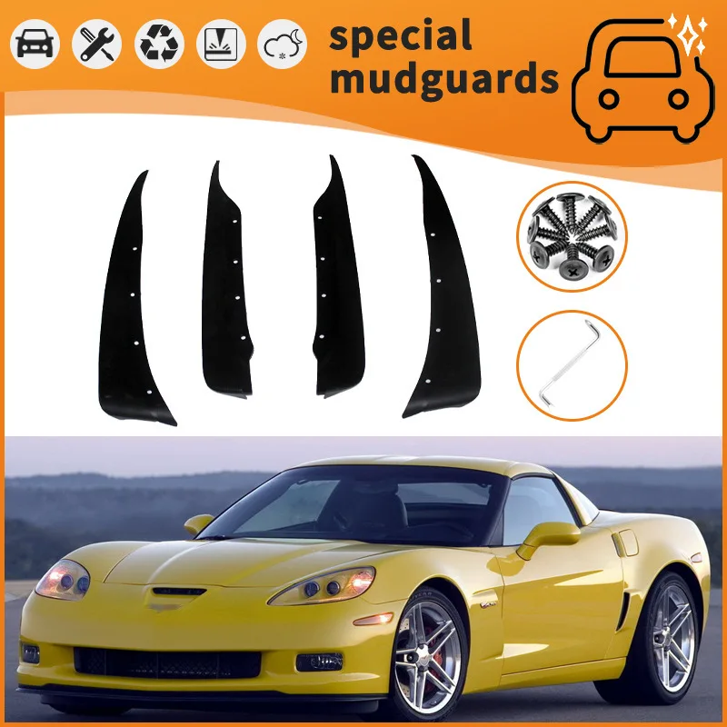 

For 05-19 Chevrolet Corvette C6 C7 C8 models Mudguards Fender Mudflaps Front Rear Flares Splash Guards Cover Car Accessorie