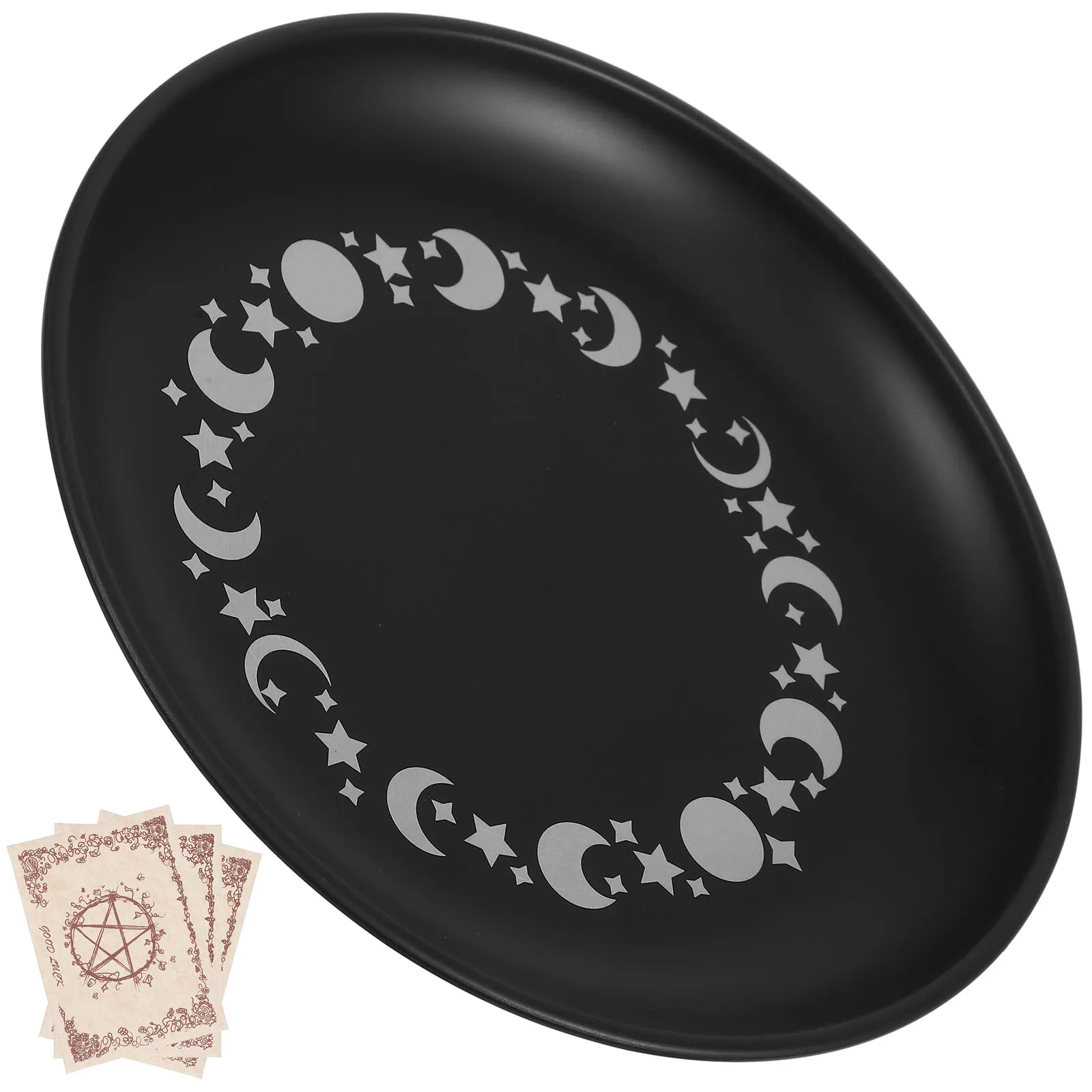 

Stainless Steel Altar Tray Round Elegant Design Tealight Holder Ritual Ceremony Plate Decoration Holder
