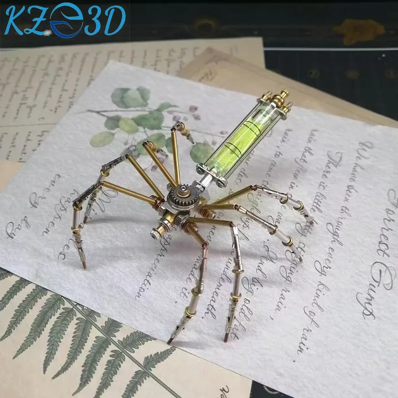 DIY Assembly Steampunk Mechanical Spider Model 3D Metal Puzzle Gothic Desktop Decor Collectible Gift