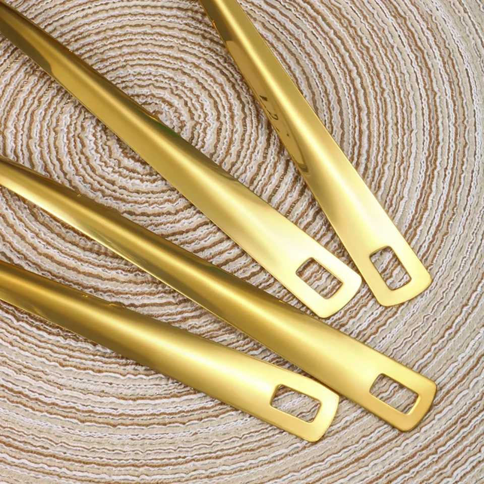 6 stücke Edelstahl Geschirr Set Hause Kreative Koreanische Besteck Goldene Löffel Koreanischen stil Hot Pot Besteck Set Geschirr set – Detail 6