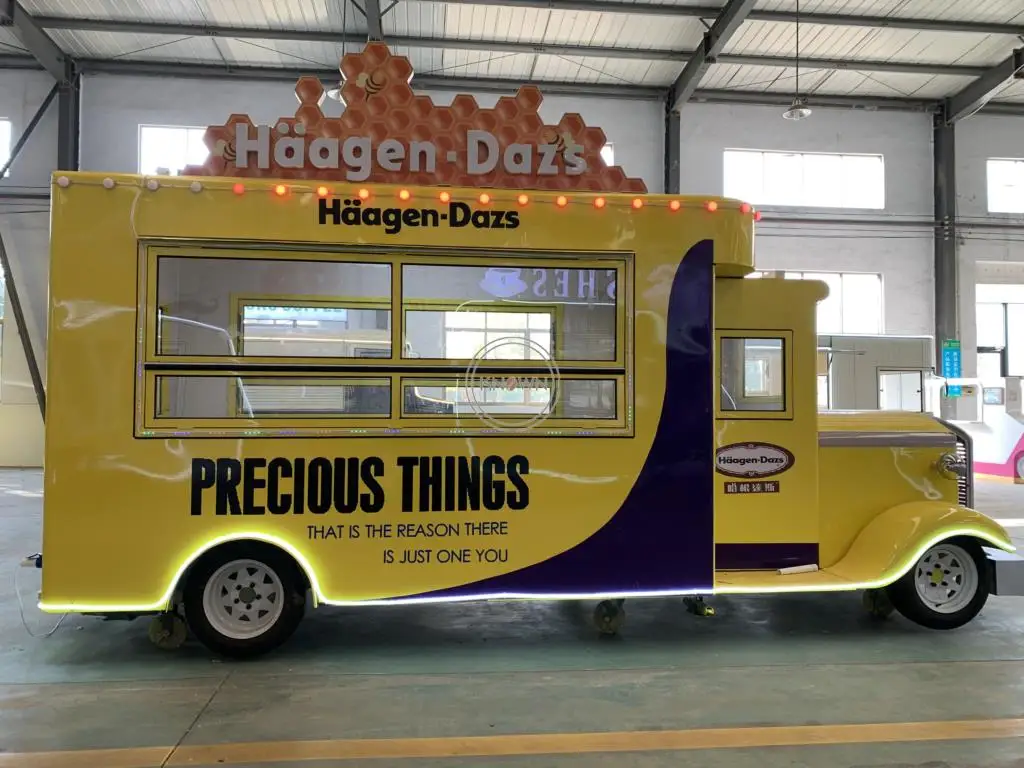 

Electric Hot Fog Food Cart Van Mobile Catering Truck Display Pizza For Sale Thailand USA