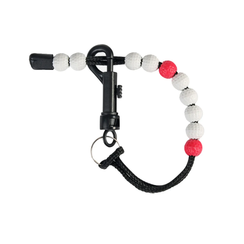 

1pc Wrist Score Golf Stroke Bead Chain Plastic Ball Durable Scorecard Training Score Counter For Golf Practice Red
