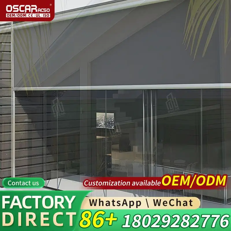 Modern Outdoor Louvered Aluminium Pergola Gazebo with Waterproof Function for Garden Patio Balcony Rolling Blind