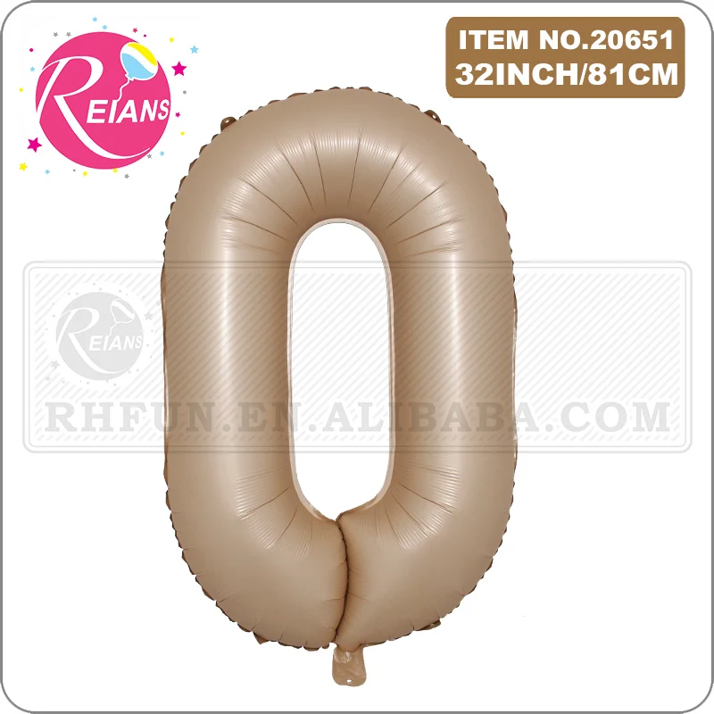 32 inch Milky white Caramel Number Balloon 0 1 2 3 4 5 6 7 8 9 Number Digit Helium foil Balloons Party Decor Balls Supplies