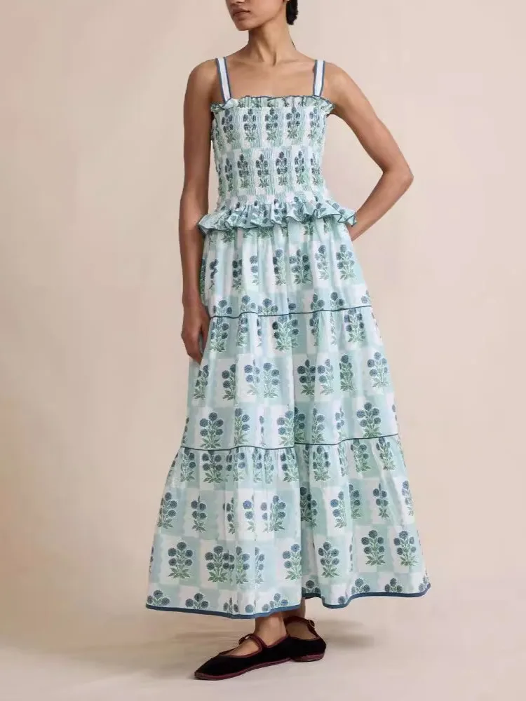 Vestido de capa de verão feminino, maiô, roupões sem mangas, maiô, estampado com flores, maxi vestidos de férias na praia, encobrimento, Novo, 2022