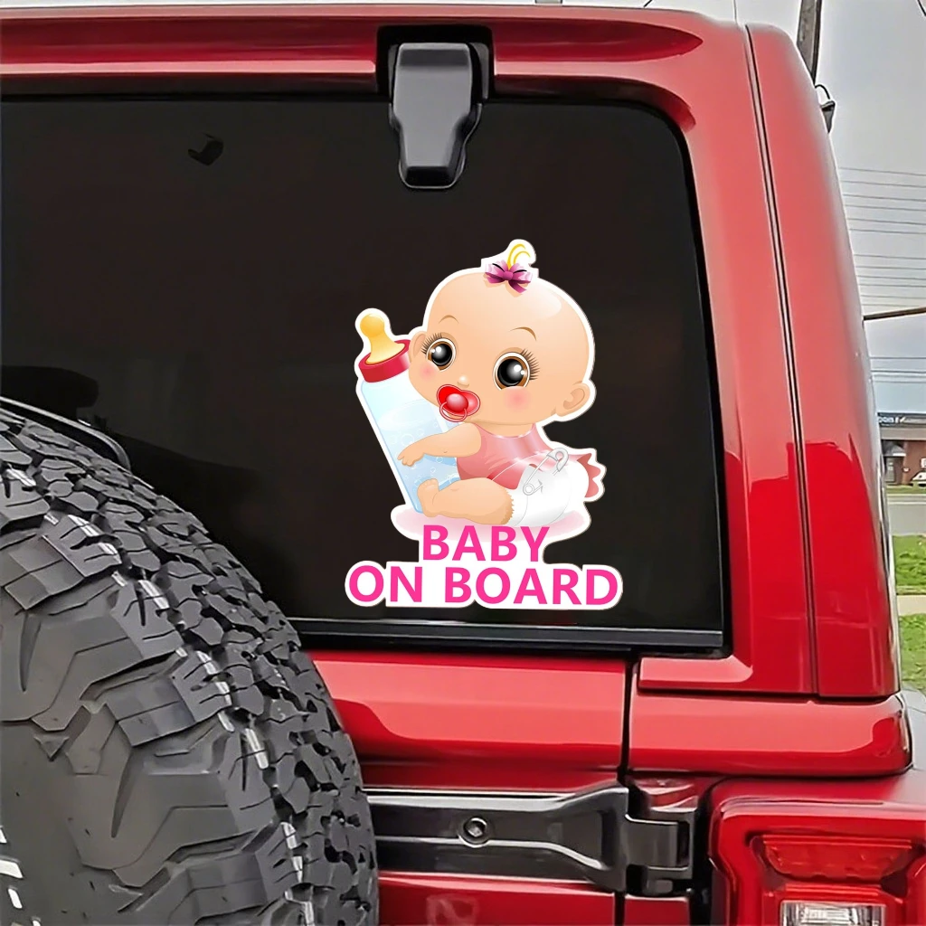 

Pink Car Sticker Baby Girl 'Baby on Board' Car Sticker Waterproof Vinyl Decal for Vehicle Window Exterior Interior Decor