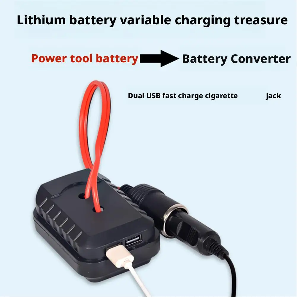 Portable Battery Converter Adapter With Dual USB Ports For Charging For BL1830 BL1840 BL1815 and For A32106 Battery Models