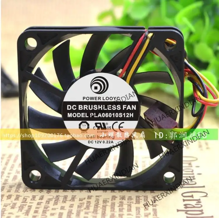 

New POWER LOOYC PLA06010S12H 6010 DC12V 0.22A 6CM Cooling Fan Assembly Kit