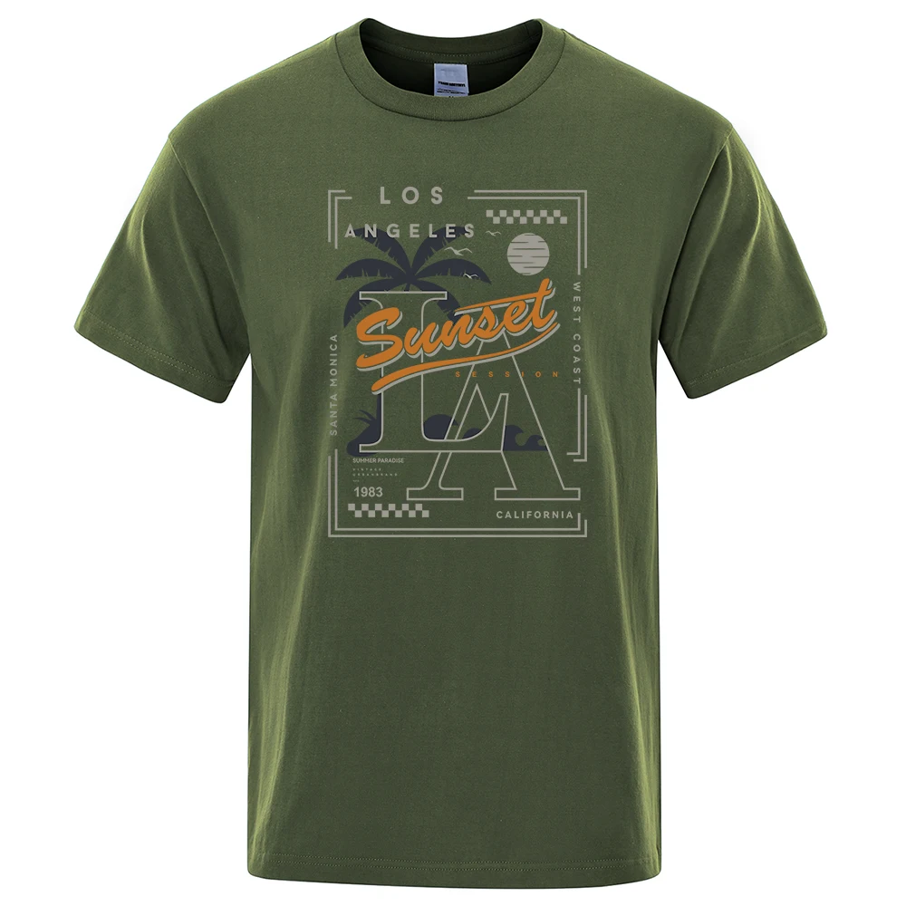 Sunset In Los Angeles, Kalifornien, 1983 T-Shirt Männer Mode Baumwolle T Kleidung Sommer T-Shirts Hip Hop Übergroßen Casual Tops