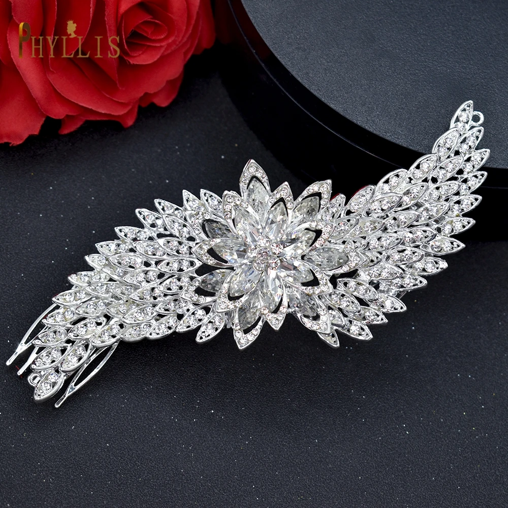 A409 Luxury Wedding Comb Rhinestone Headwear Bride Hair Jewelry Vintage Bridesmaid Hair Clips Bridal Tiara Women Headpieces