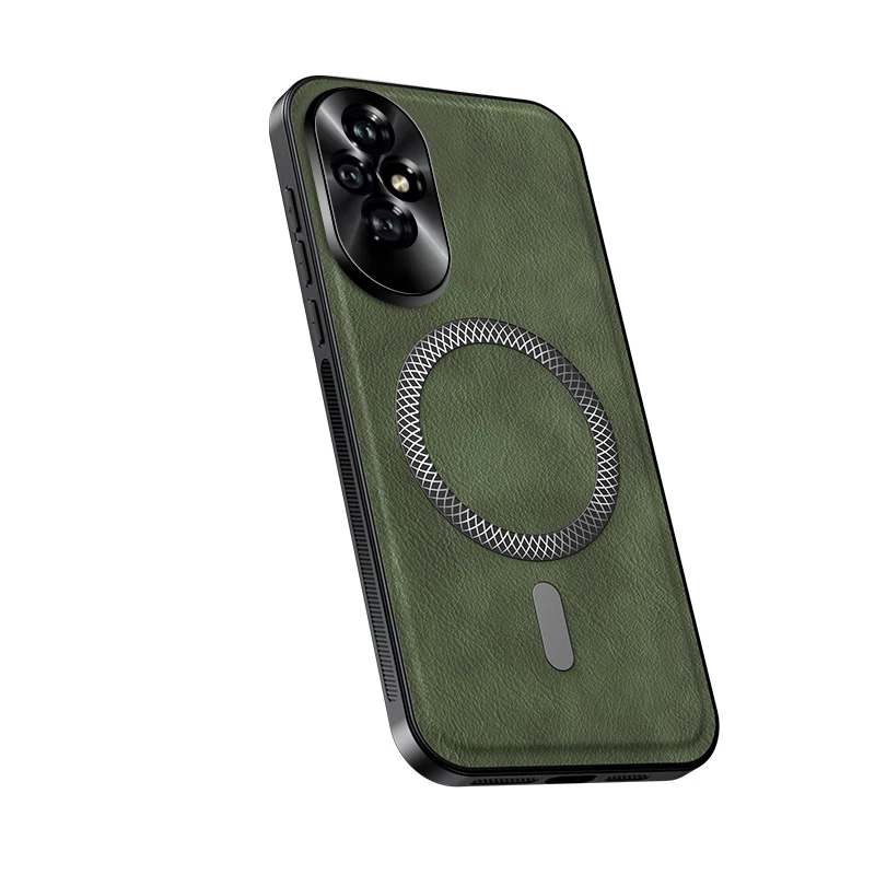 

For Honor 200 and Honor 300 Case Magnetic Elegant Leather Wear-Resistant Lens Fully Covered Non-Slip Grip Edge Cover Shell