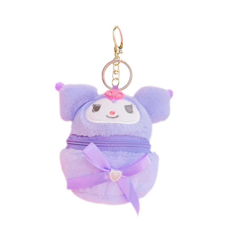 Hello Kitty การ์ตูนเหรียญ 9.5 ซม./3.74in ตุ๊กตาพวงกุญแจ Cinnamoroll Melody Kuromi จี้ตุ๊กตาสาวน่ารักของเล่นของขวัญวันเกิด