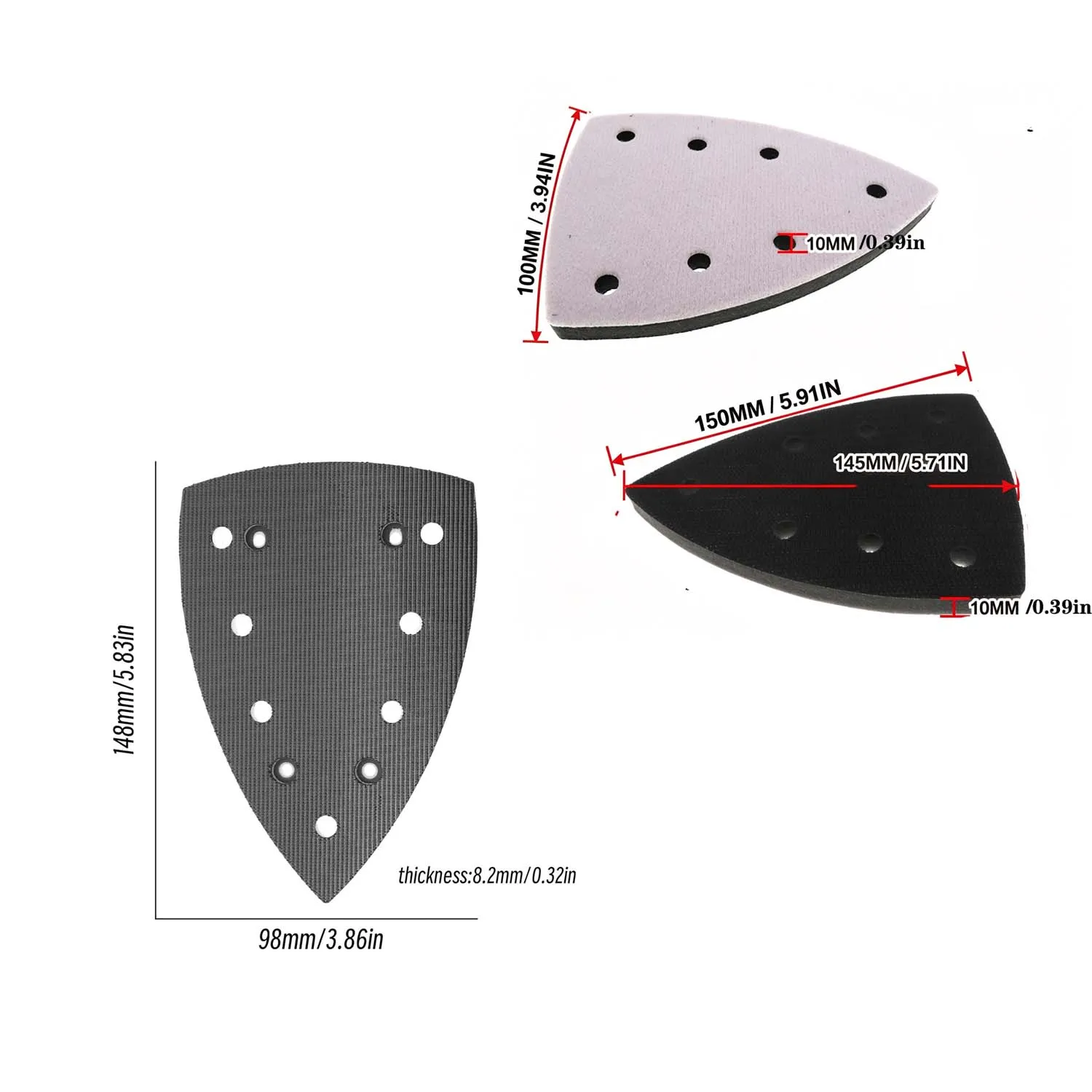 Mouse Detail Sanding Plate Set 2 Pcs with 98X148mm Sanding Plate 100X150mm Interface Pad for Pilishing and Sanding Metal Wood