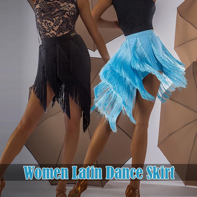 

New Women Latin Dance Skirt Sexy Chacha Samba Tango Layers Tassels Fringes Dresses Competition Performamnce Lady Latin Costume