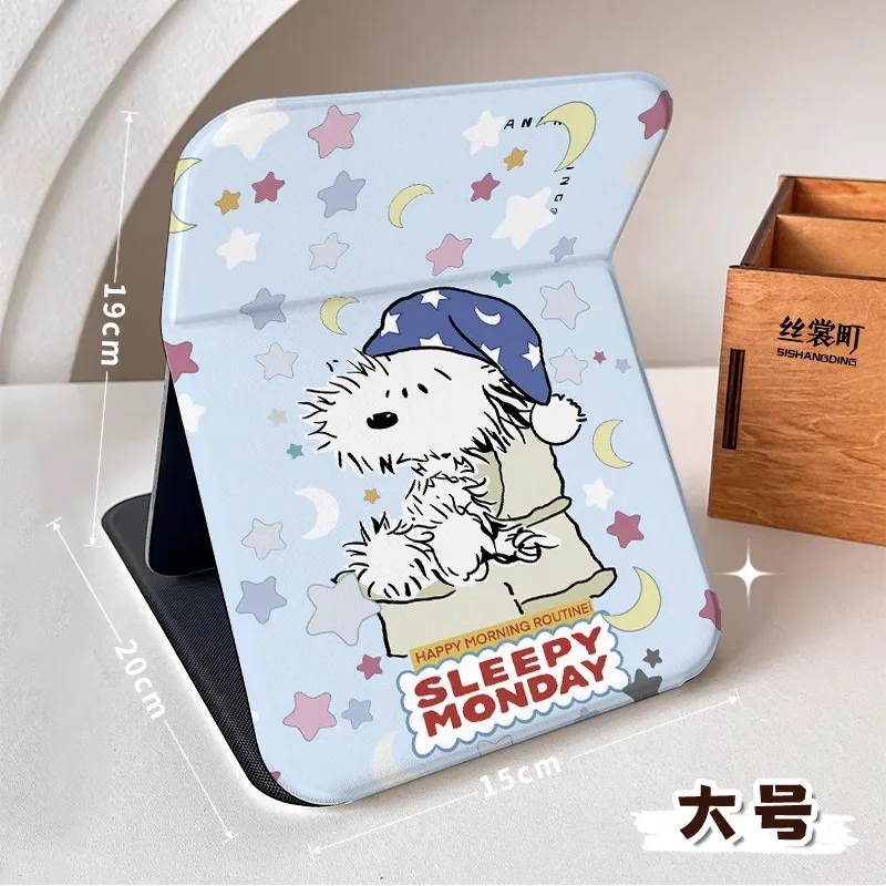 الكرتون سنوبي للطي مرآة لوضع مساحيق التجميل باب المنزل مكتب مزدوج الوجه متابعة الدائمة HD سطح المكتب سطح المكتب مرآة الفتيات هدية بالجملة