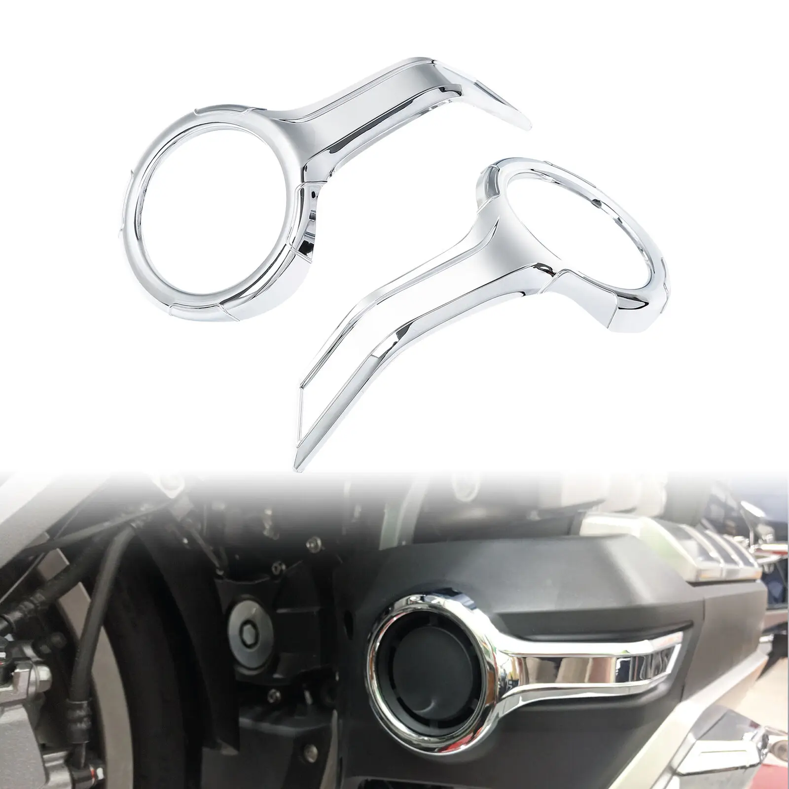 Motorcycle Fog Light Trim Rings Case Cover For Honda Goldwing GL1800 2018-2023 2019 2020 2021 2022