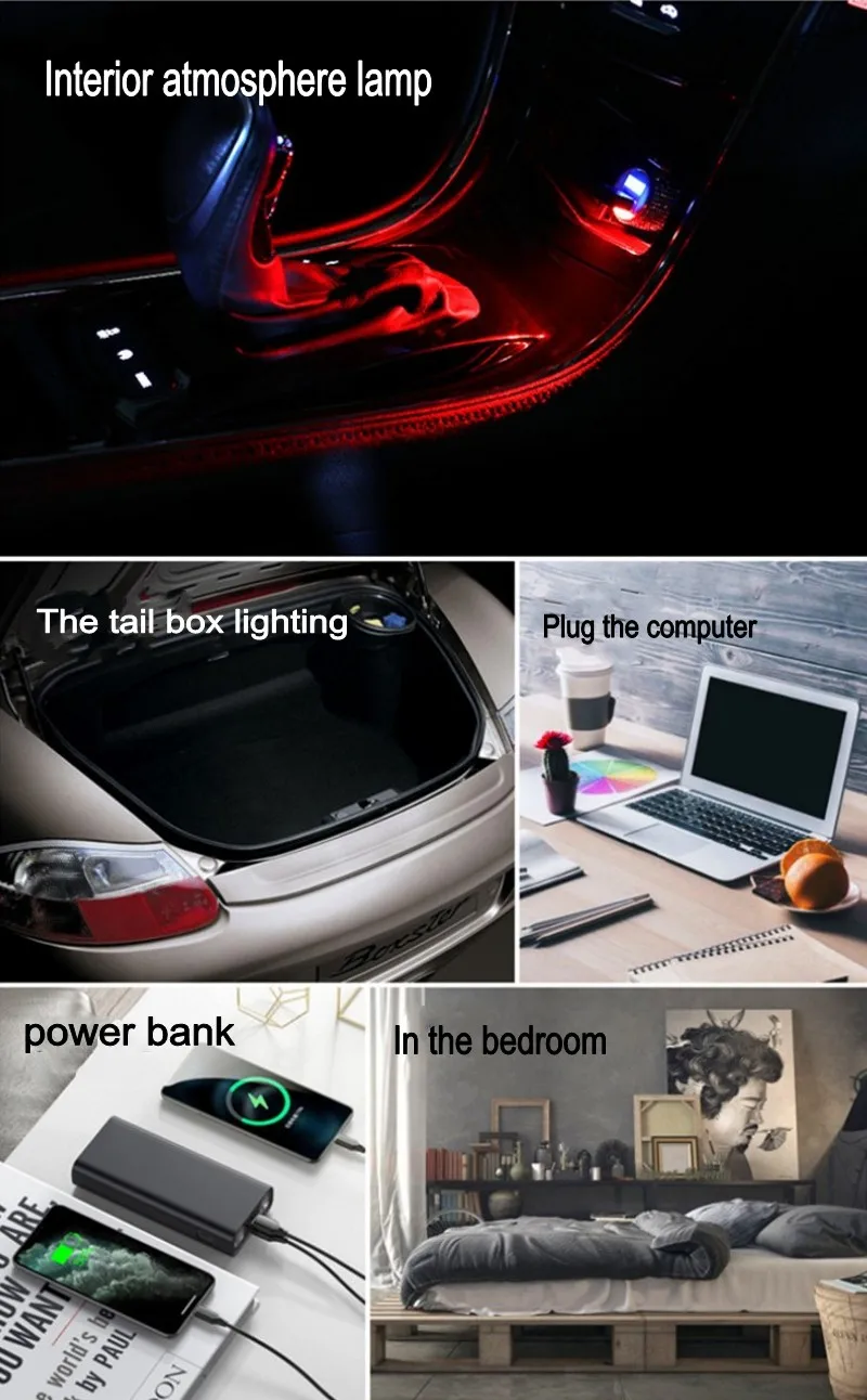 Pc Mini Usb Led Interior Atmosphere Emergency Color Decorative Accessories