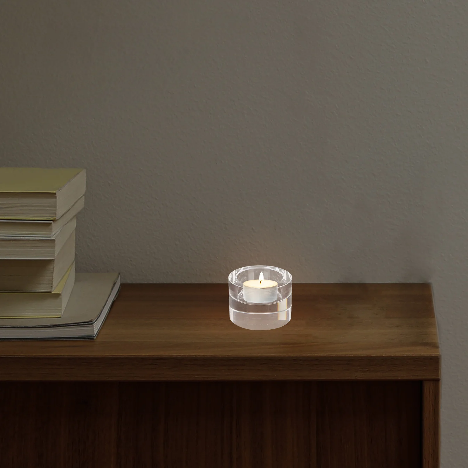 

Transparent Crystal Candlestick Cylindrical Holder Wedding Home Decor Party Celebration Table Decoration