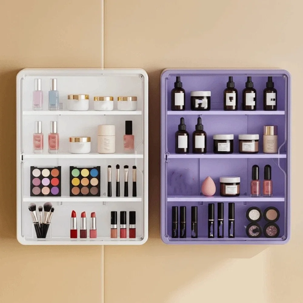 

Многослойный косметический шкаф-витрина, съемные полки большой емкости, органайзер для ванной комнаты, визуальное окно с защитой от пыли