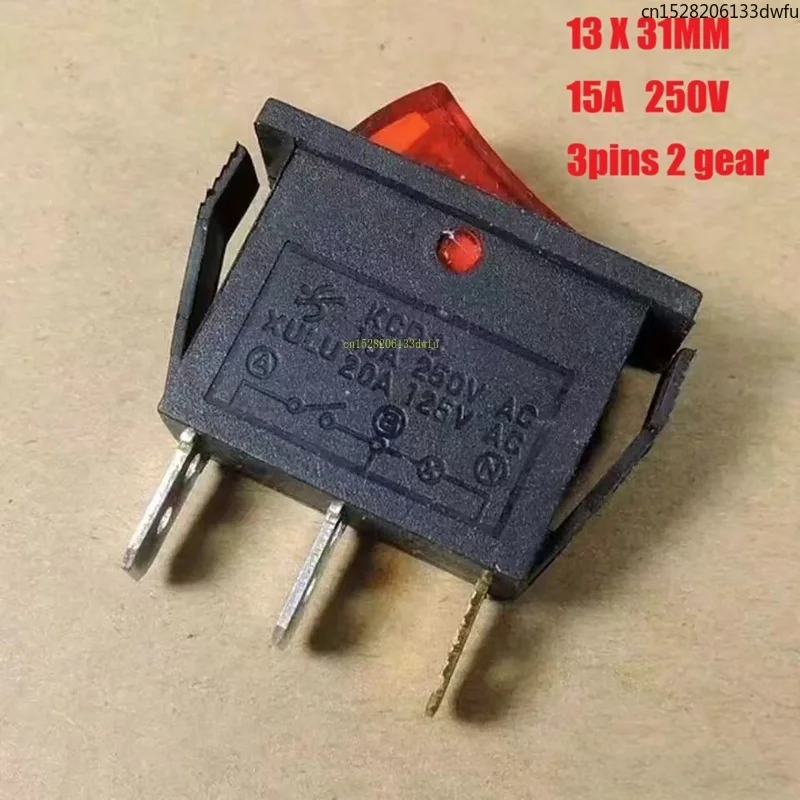 20pcs KCD8-211N KCD3 Ship Type Switch Electric Heating Pot Electric Sand Pot 3-pin 2-gear with Light Power Button Contactor