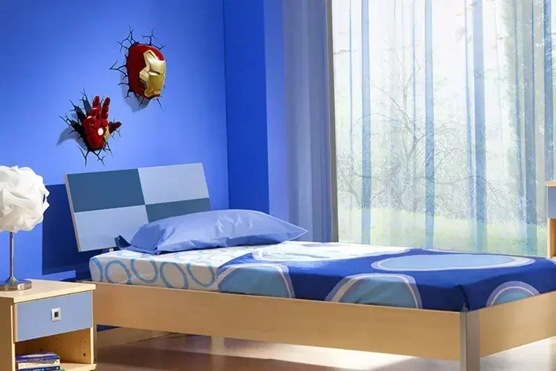 الإبداعية خارقة الرجل الحديدي خوذة قفاز نموذج ثلاثية الأبعاد الجدار مصباح فريد LED ضوء قفاز ديكور المنزل الأطفال هدية عيد ميلاد