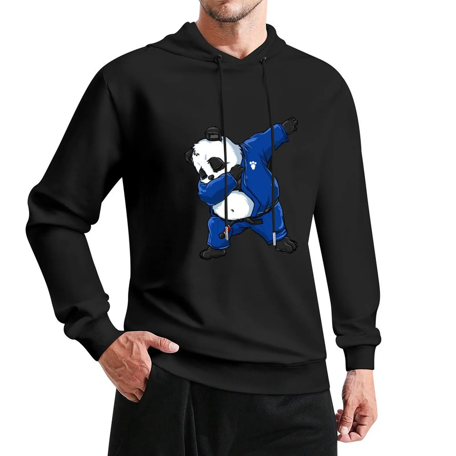 

Brazilian Jiu Jitsu Panda Dabbing in a Gi and Black Belt BJJ Pullover Hoodie autumn new products big size hoodie