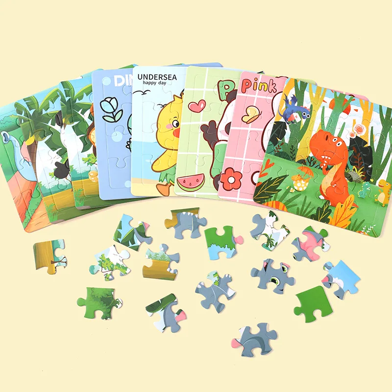 5 pièces 16 pièces dessin animé plat Puzzle apprentissage précoce enfant en bas âge Puzzle Intelligence Animal océan trafic Puzzle