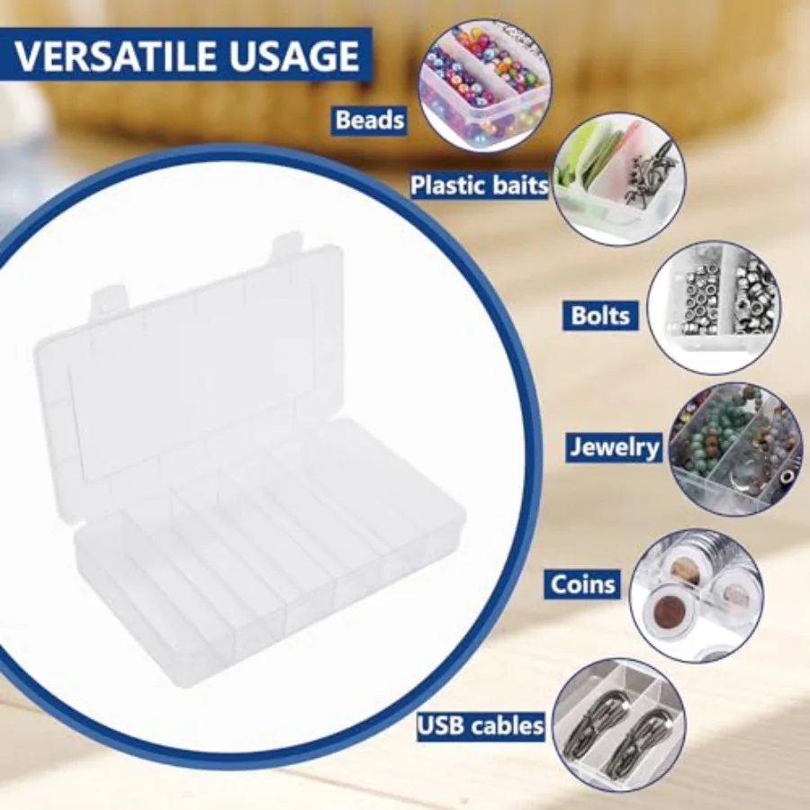 กล่องใส่อุปกรณ์ตกปลาแบบพลาสติกใส 6 ช่อง พร้อมถาด 6 ชั้น สำหรับจัดเก็บอุปกรณ์ตกปลา เกมกระดาน งานฝีมือ อุปกรณ์ต่างๆ ลูกปัด ต่างหู