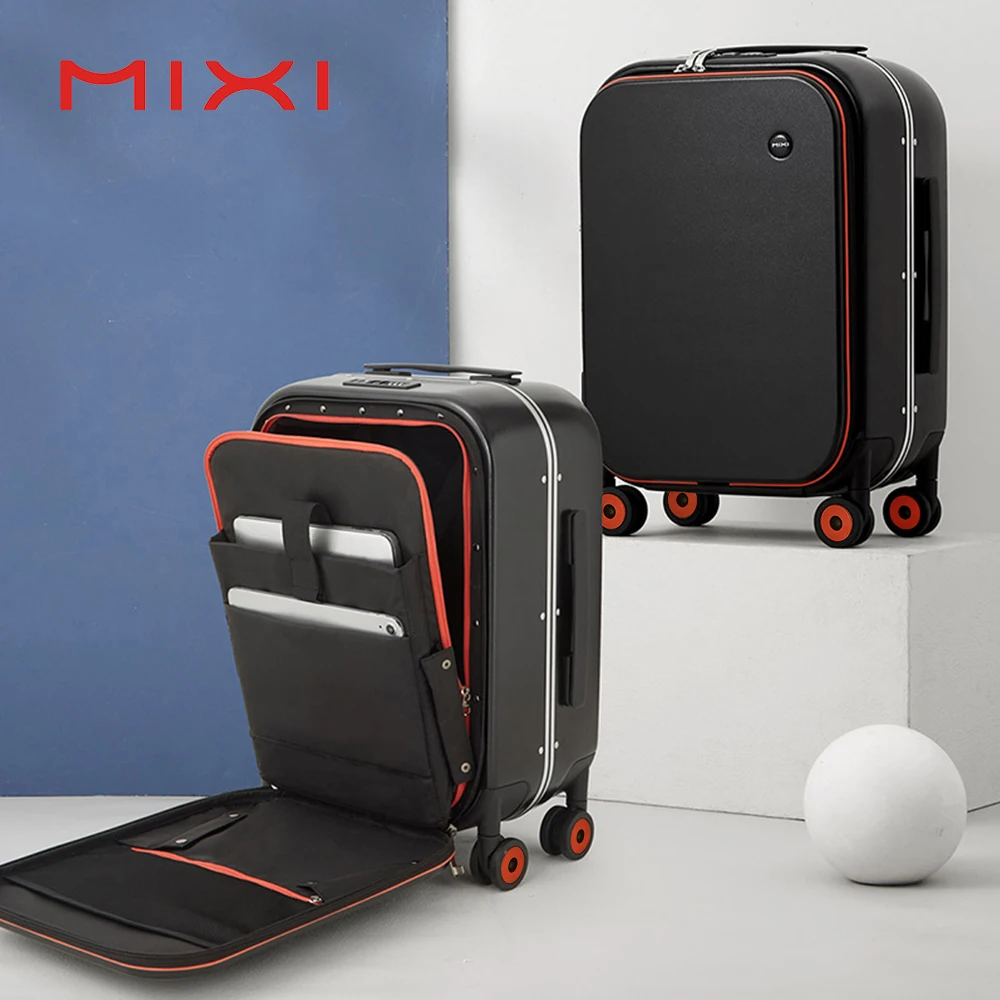 Mixi New Innovative Design Suitcase Carry On Hardside Rolling Luggage PC Spinner Wheels Trolley Case Aluminum Frame