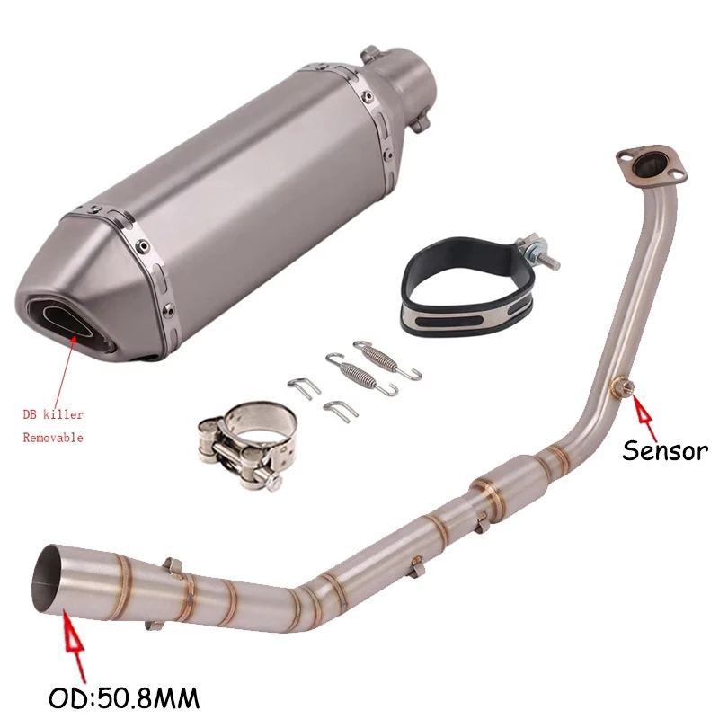 For Yamaha YZF R15 R125 V3 V4 YZF-R15 MT-15 2020 - 2024 Motorcycle Exhaust System Escape Front Mid Link Pipe Muffler DB Killer