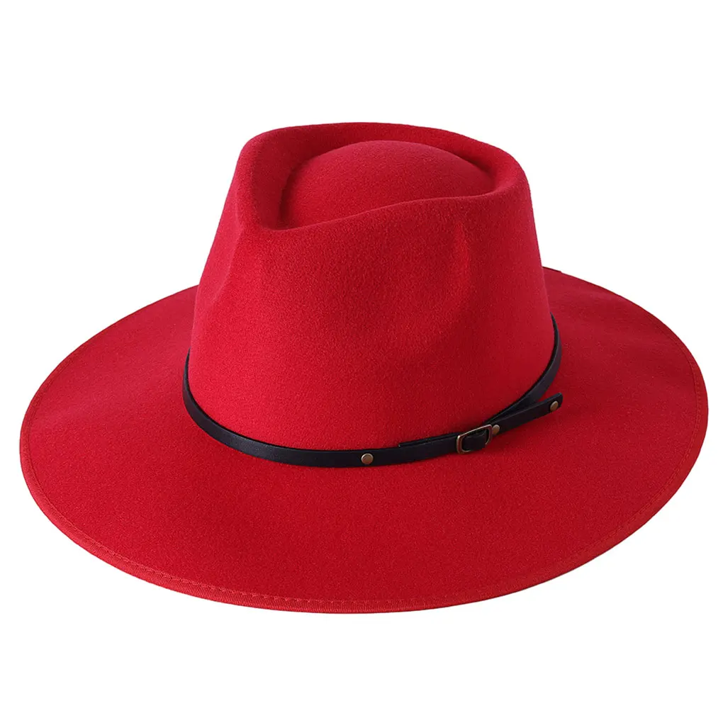 Fashionable Retro Felt Panama Hat With Belt Buckle Durable And Comfortable Women Fashion Hat Unisex