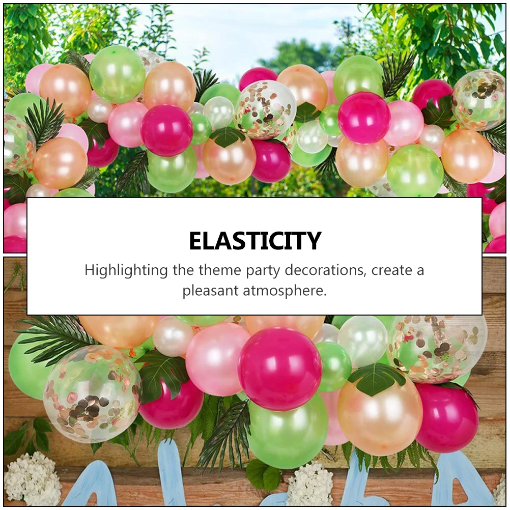 

Green Balloon Latex Decorative DIY Party Birthday Background Balloons Arch Wedding Background Tropical Set Elastic Long Lasting