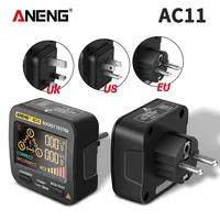 ANENG AC11 Digital Socket Tester EU Plug Smart Voltage NCV Detector Test Ground Zero Line Phase Check Polarity Phase Test tools