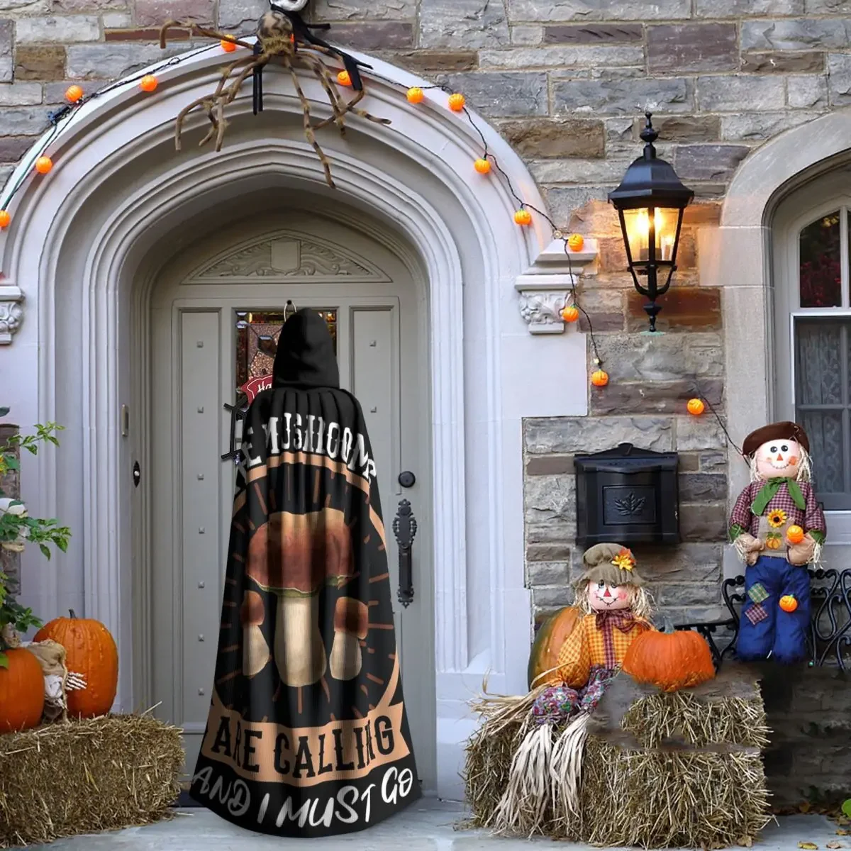 جمع الفطر منتقي الفطر الخنازير عباءة طويلة مقنعين الساحرة القرون الوسطى زي تأثيري الرأس للجنسين