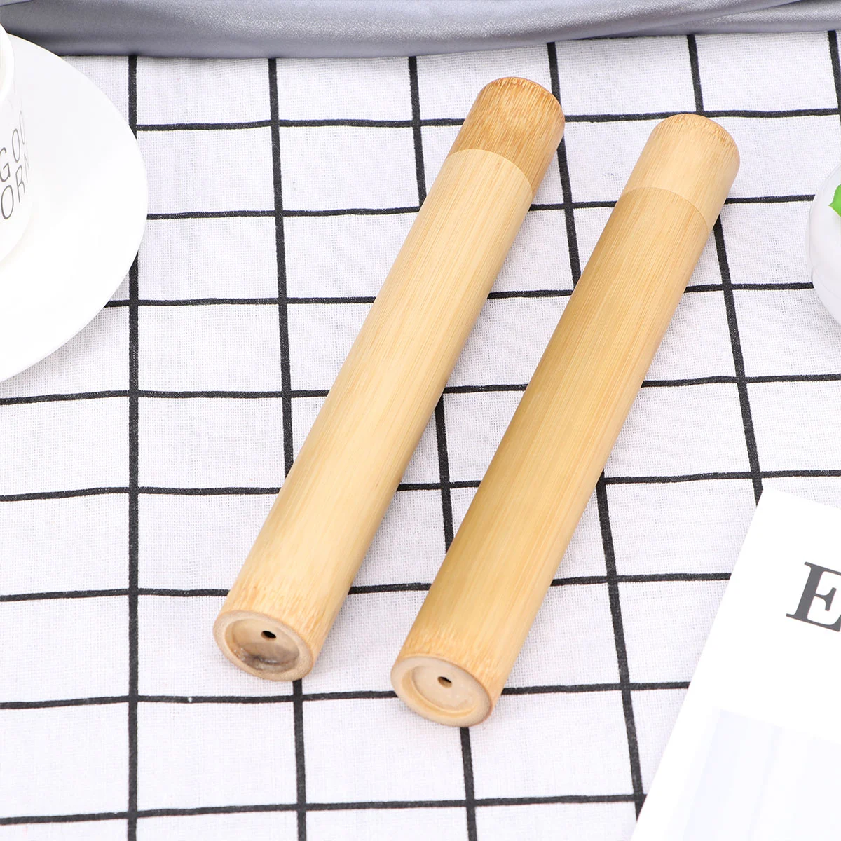 2 Pcs Bamboo Cupping Case Cuppinges Wooden Tube Portable Travel Child