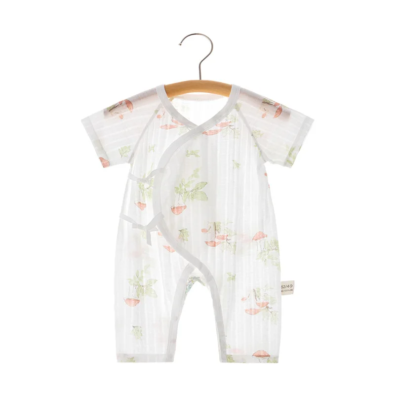 

Newborn Short Sleeve Trousers Jumpsuit Baby Summer Pure Cotton Thin Boneless Clothes Baby Rompers Air Conditioning Clothes