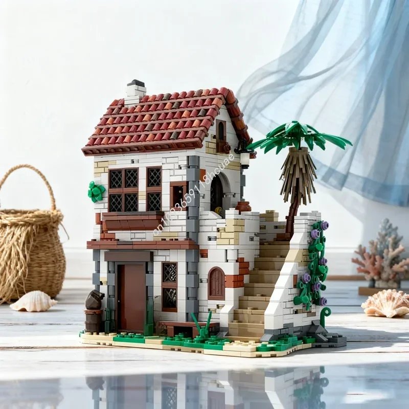 1346pcs MOC Pirates Tavern Series 2 Piratesed Model Building Blocks Architecture Creative Idea Toy Festival Gifts Birthday