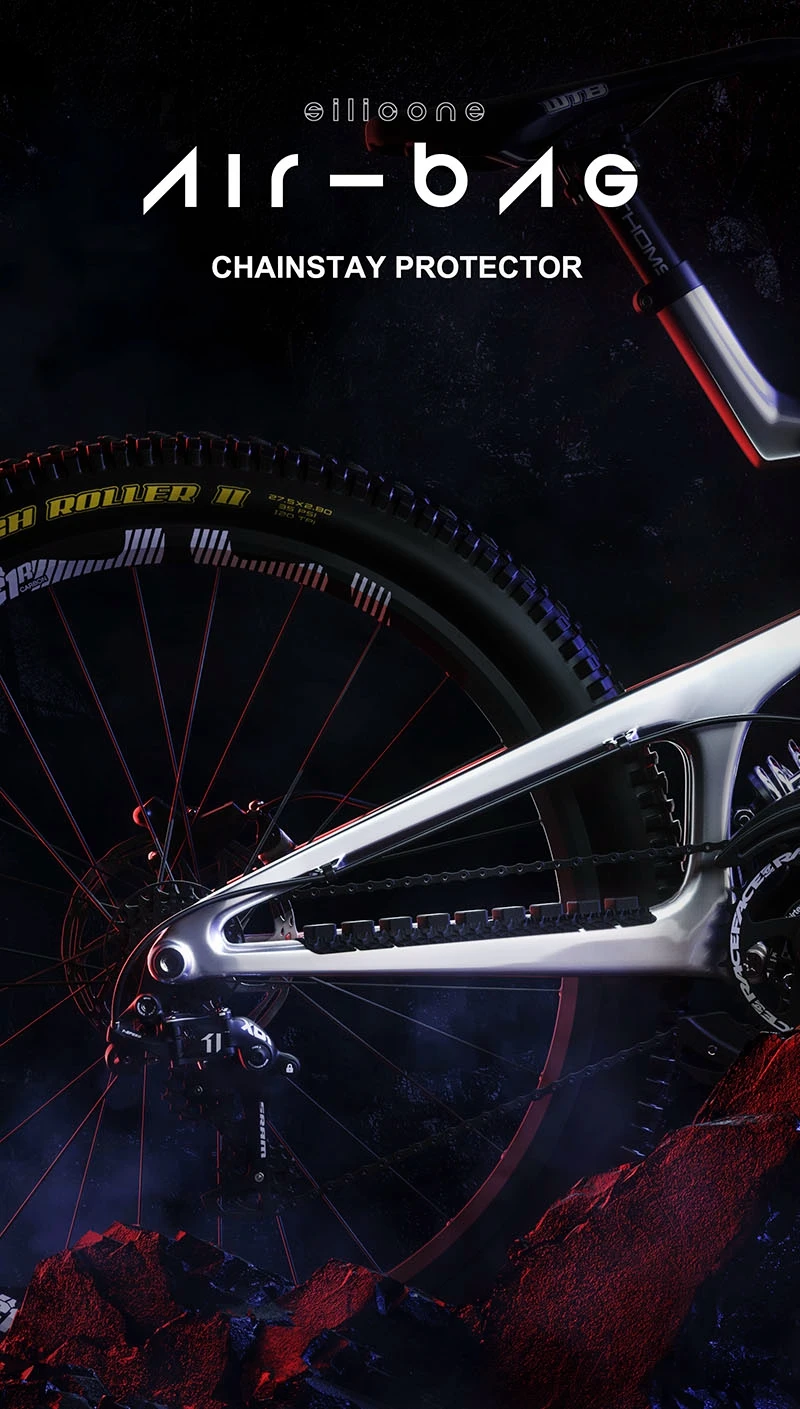 ENLEE 3D Fahrradrahmen-Schutzfolie aus Silikon, kratzfester Fahrradketten-Aufkleber, MTB- und Rennrad-Kettenschutz gegen Kratzer, Zubehör – Detail 1