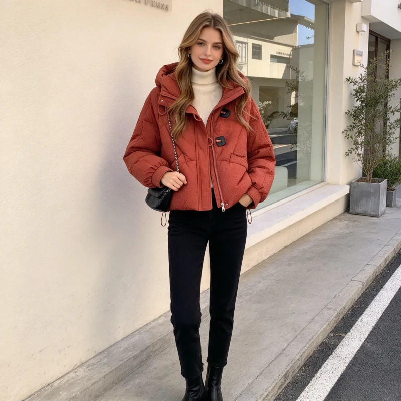 Parkas Women Hooded Thick Warm Zipper Pockets Jackets Long Sleeve Solid Cardigan Casual Loose Jacket Office Lady Winter 2026