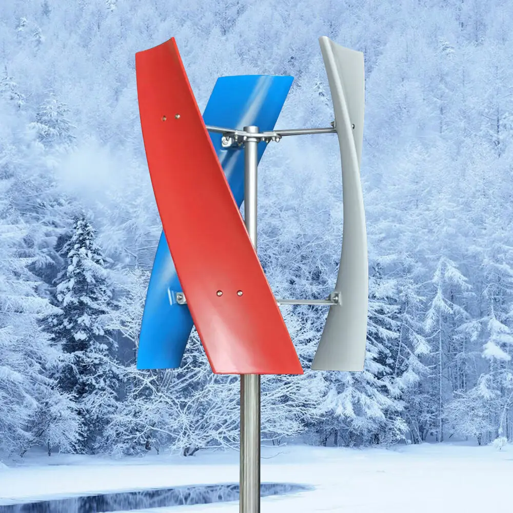 3 Blatt Windkraftanlage Windgenerator Vertikal Windrad Windturbine 450W 24V NEU