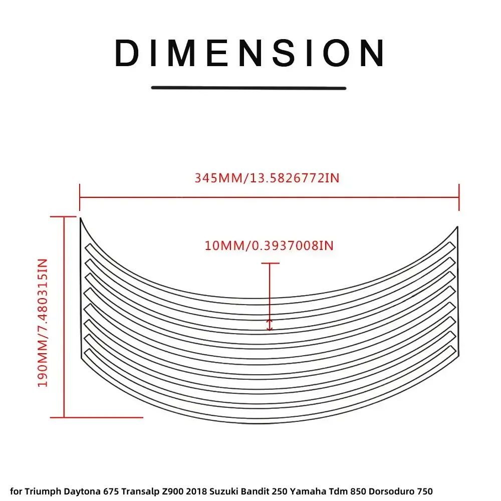 16X عجلة ملصق عاكس حافة شريط الشريط دراجة نارية ملصقات للانتصار دايتونا 675 Transalp Z900 2018 سوزوكي بانديت 250 Ya