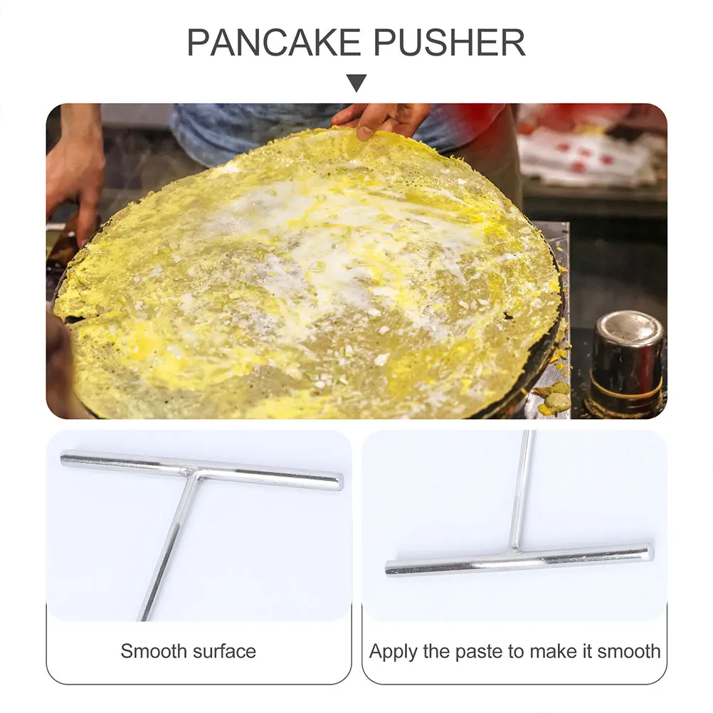 

Stainless Steel Crepe Spreader Tool T Shape Pancake Maker Household Kitchen Accessory Non-Stick Baking Spreader Reusable Easy