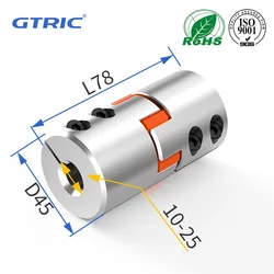 GTRIC D45L78 3 Jaws Coupler Aluminium Flexible Plum Elasti Coupling CNC Motor Encoder Connector 10/12/14/15/16/18/19/20/22/25 mm