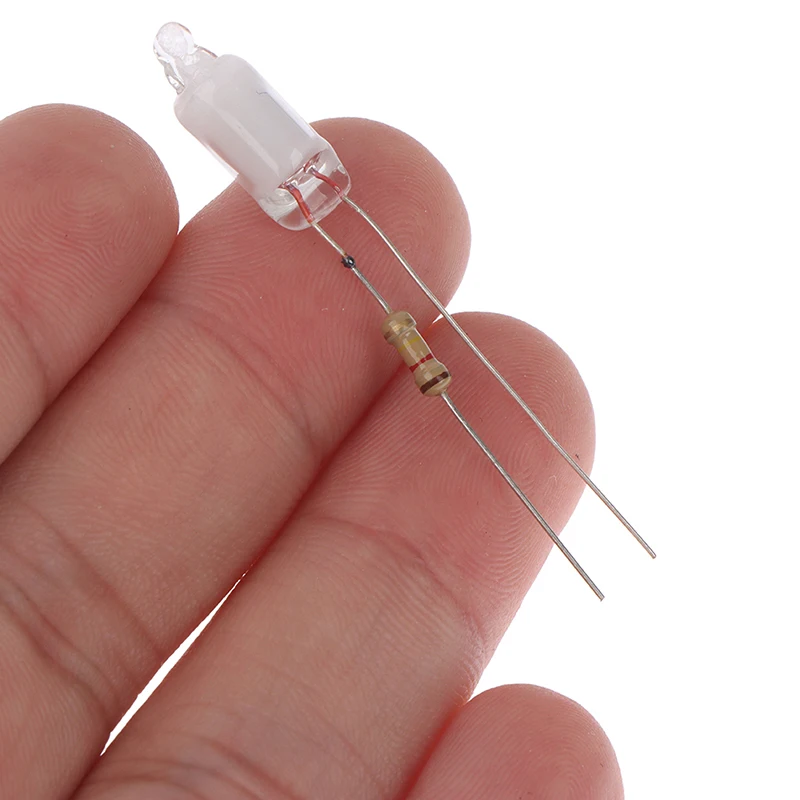 10 Stück Neon-Glühbirnen, 6 x 13 mm, Mini-Neonlichtanzeige mit Widerstand, 220 V, Rot/Blau/Grün