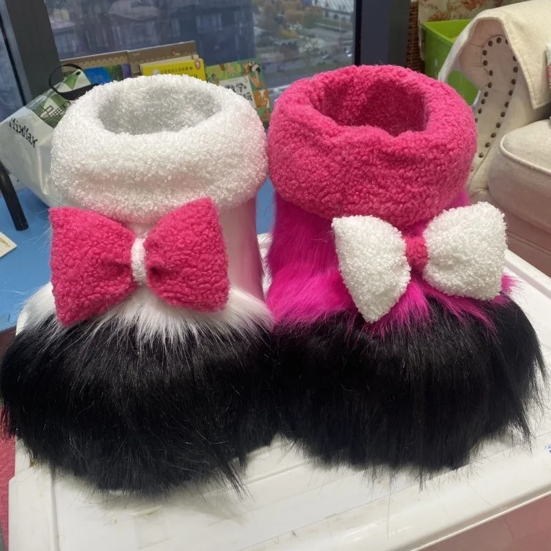 ふわふわ素材のコスプレ用靴、動物の足の形をしたぬいぐるみ風の衣装アクセサリー、コスプレ衣装、ハロウィーンパーティー、屋外イベント、パフォーマンス用の靴。