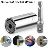 Universal Socket Wrench Torque Head Set Ratchet Super Sleeve Gadget Power Drill Adapter Magic Grip Spanner Key Multi Tool 7-19mm