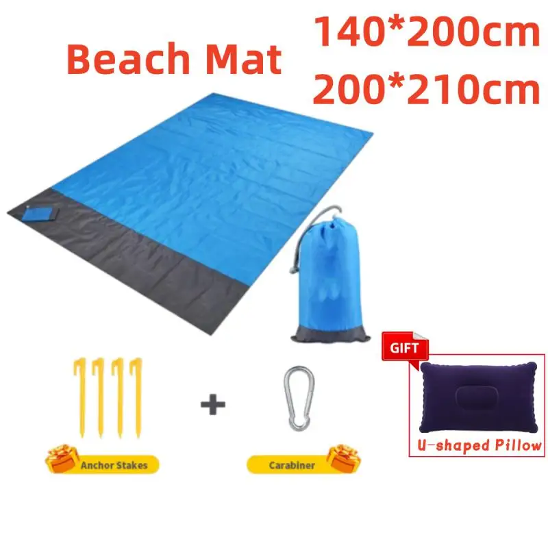 Waterproof Outdoor Beach Blanket Portable Picnic Mat Camping Ground Mat Sun Shade Tent Tarp with Storage Sack Sleeping Gear Tool