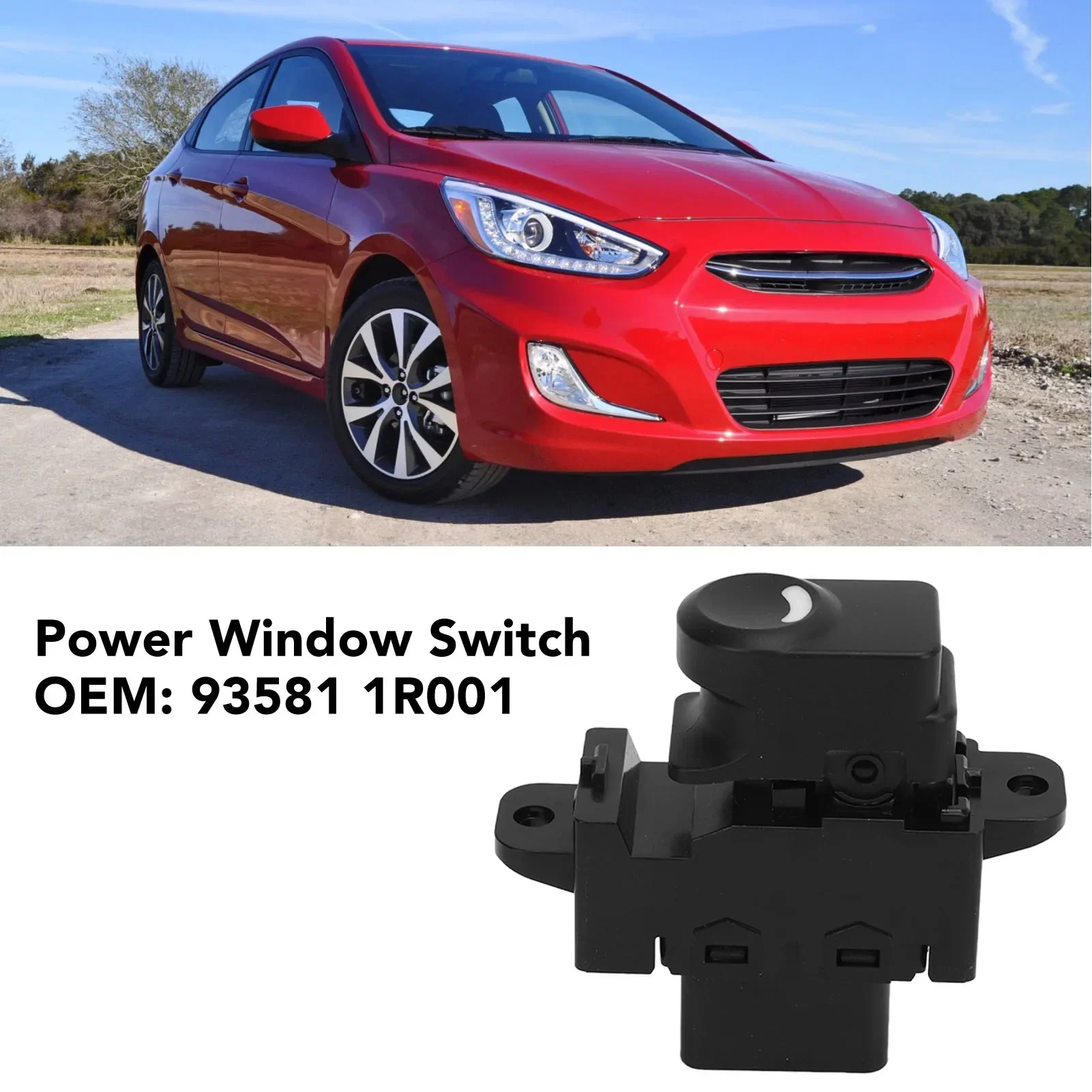 Power Window Switch 93581 1R001 Rear Left And Right Window Glass Lift Switch Replacement For Hyundai Accent 2013 To 2017