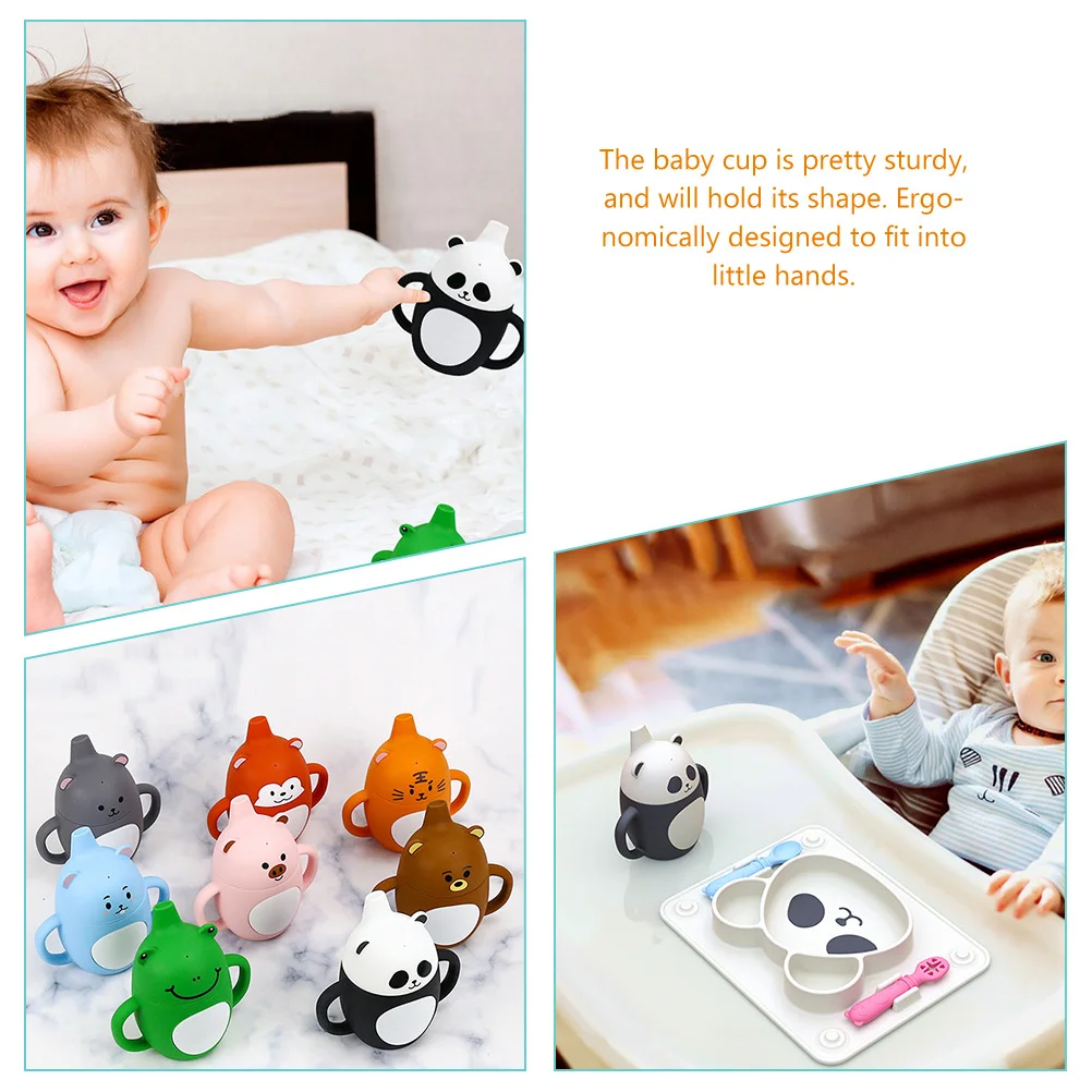

Детские тренировочные силиконовые чашки, 200 мл, чашки для малышей с ручками, устойчивые к пятнам чашки для обучения младенцев, чашки для малышей с ручками