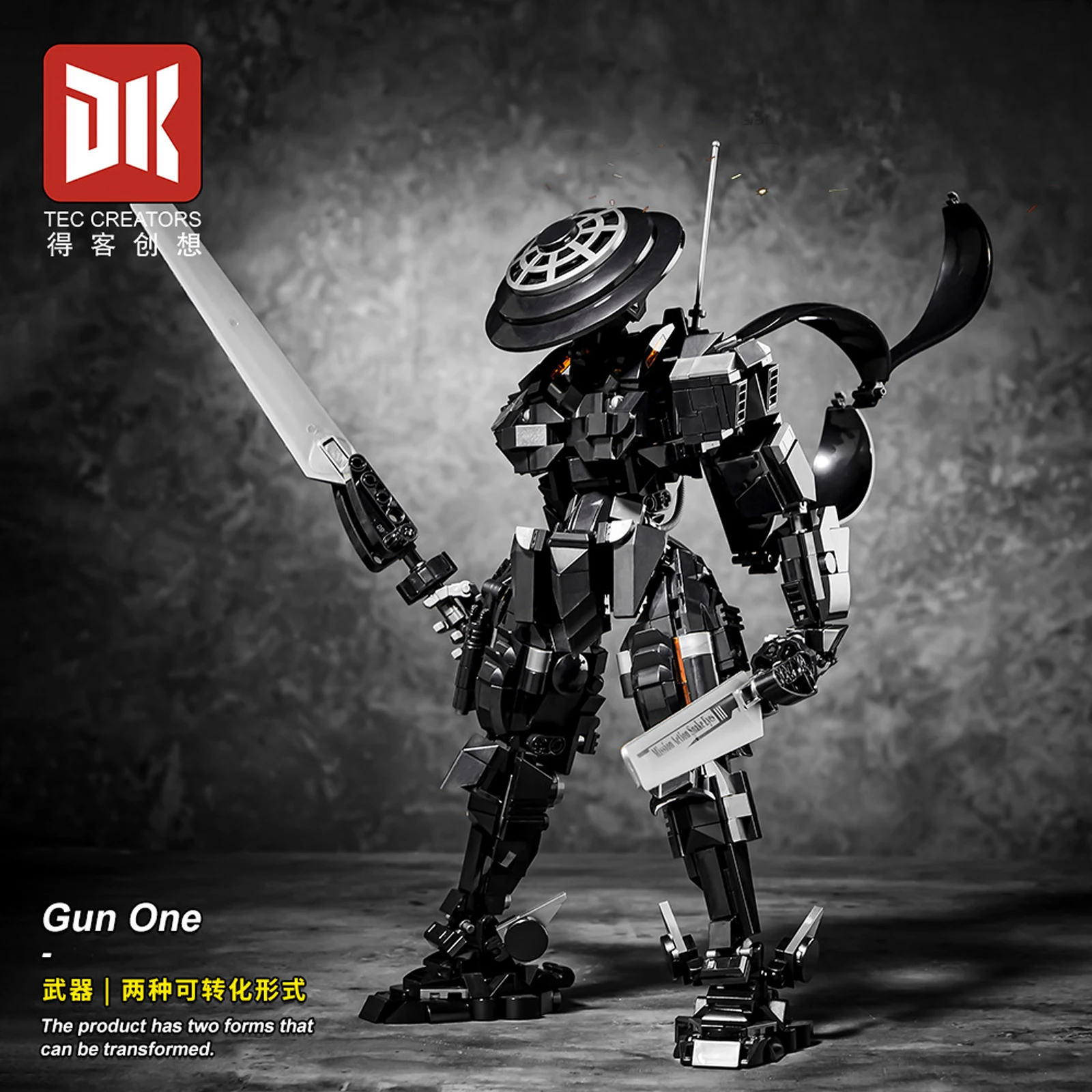 Blocs de construction yeux de serpent MOC 2 en 1, 1053 pièces, jeu de film, figurine d'action, modèle double lame, pistolet de guerrier Mech, jouet pour enfants, cadeaux créatifs